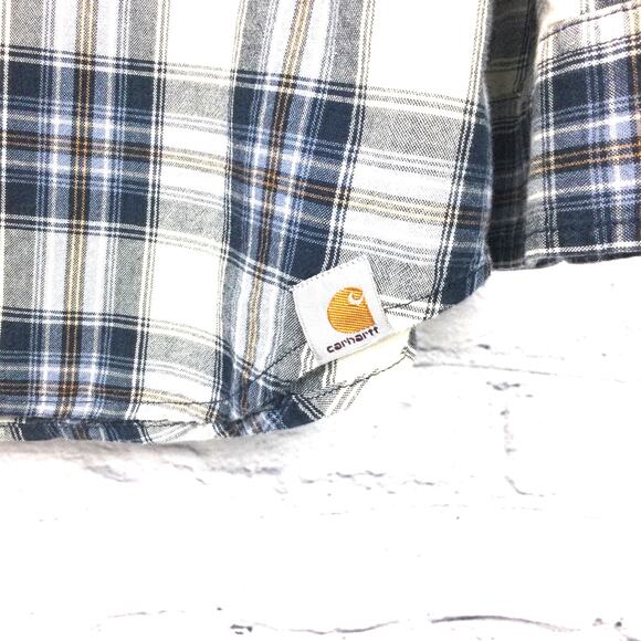 Carhart Relaxed Fit Streetwear Plaid Workwear Button Down Shirt Men's XL Tall - Picture 8 of 16